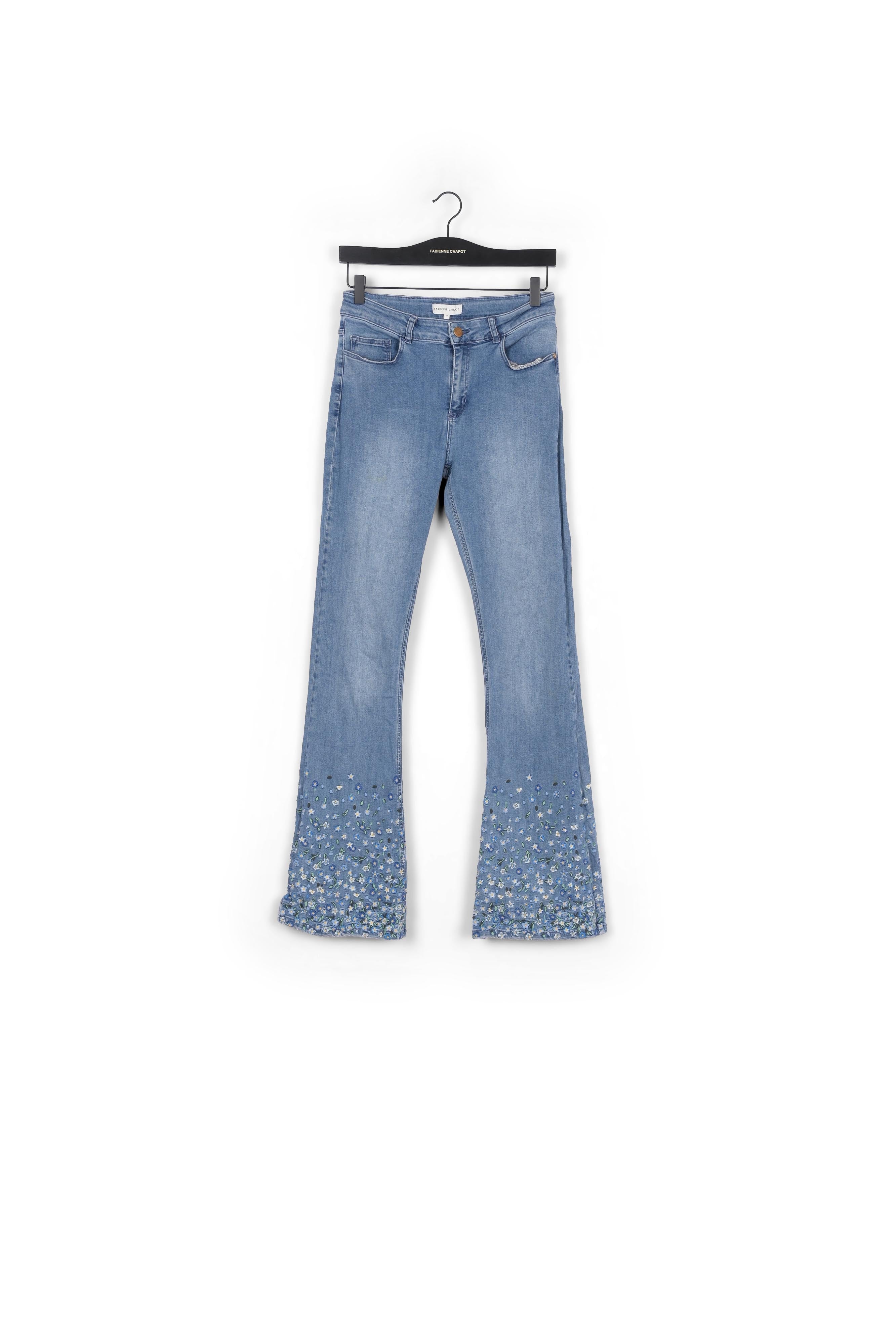 Eva Denim Emb Flare Trousers Fabienne chapot - second hand