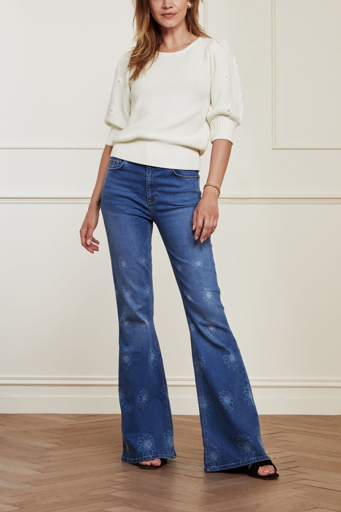 Eva Denim Extra Flare Trousers Fabienne chapot - second hand
