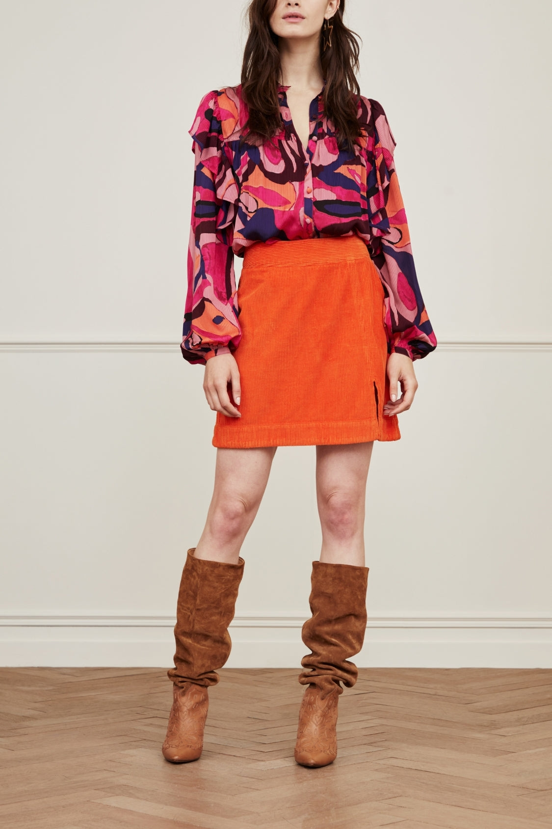 Vivian wide cord Skirt Fabienne chapot - second hand