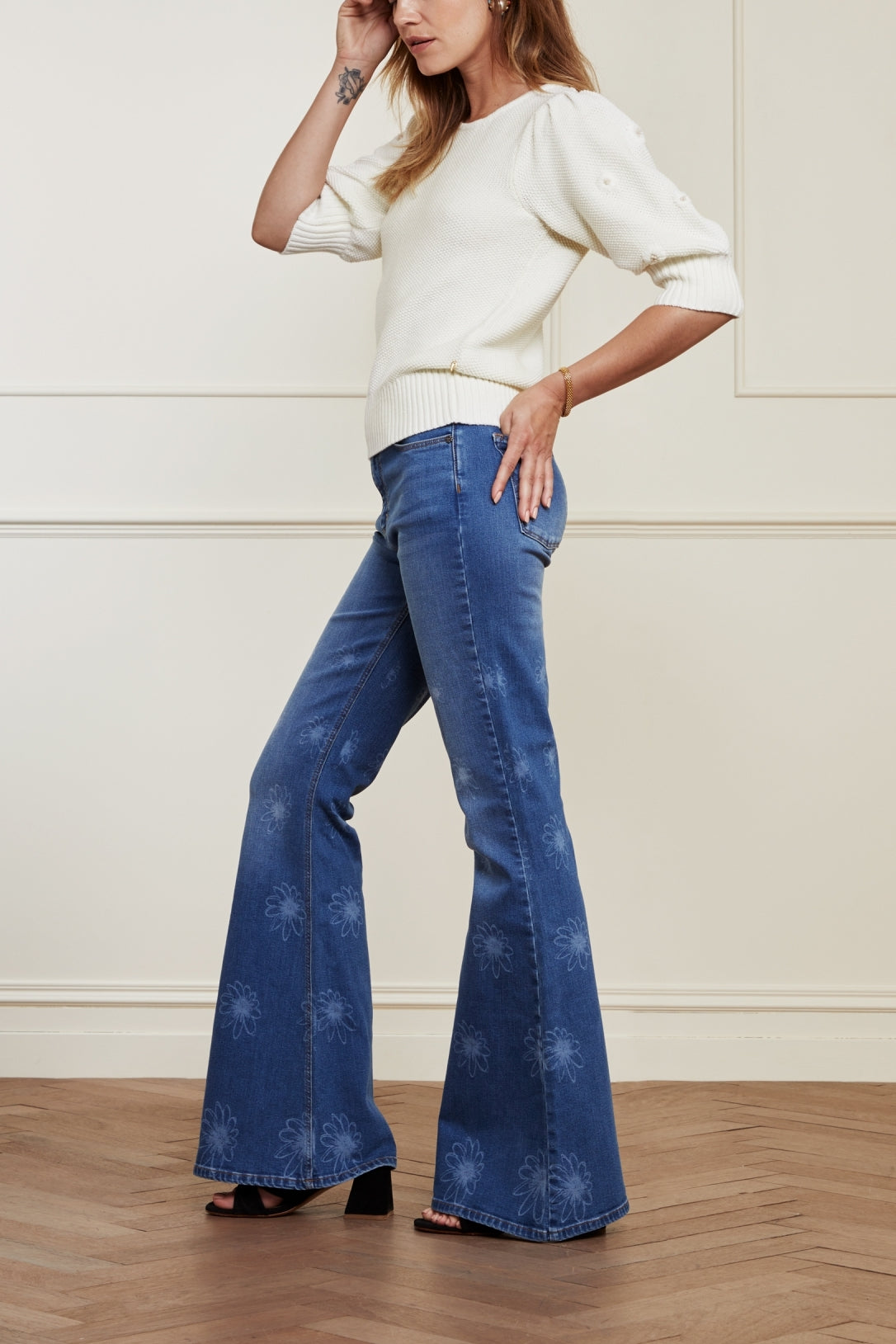 Eva Denim Extra Flare Trousers Fabienne chapot - second hand