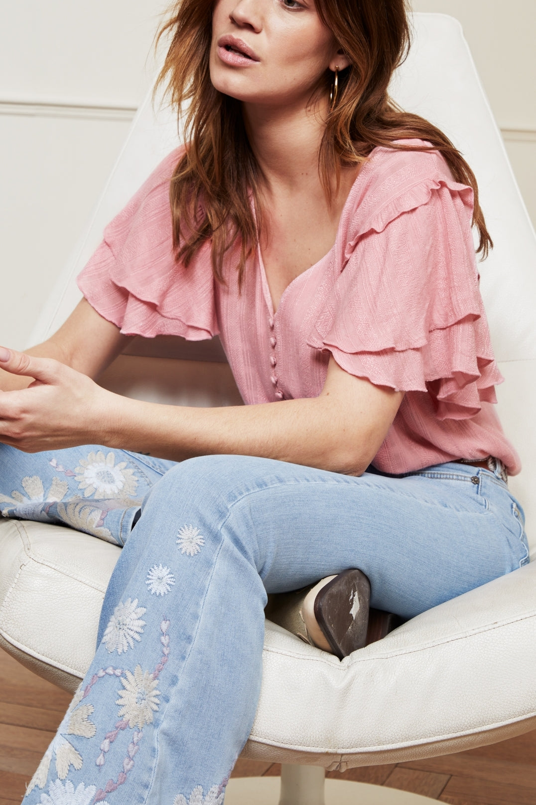 Eva Denim Extra Flare Embro Trousers Fabienne chapot - second hand