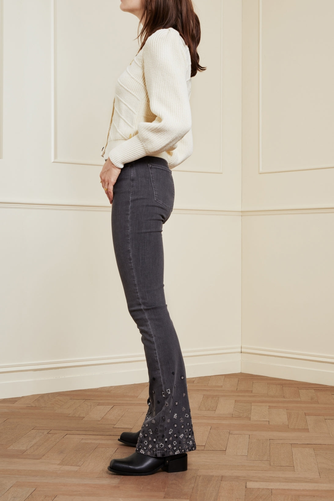 Eva Denim Flare Embro Trousers Fabienne chapot - second hand