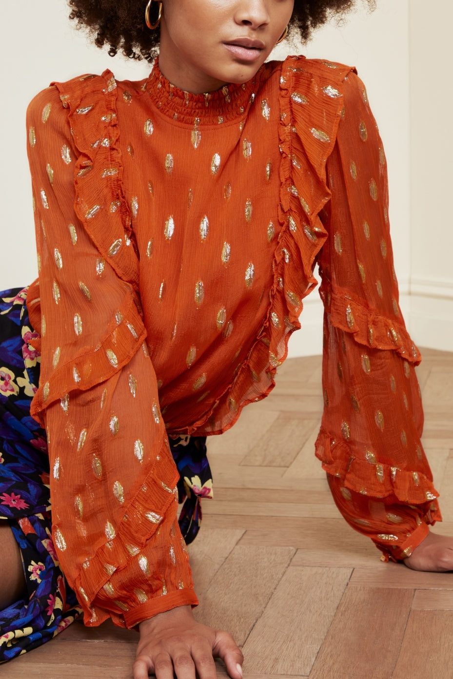 Leonie Solid Frill Top Fabienne chapot - second hand