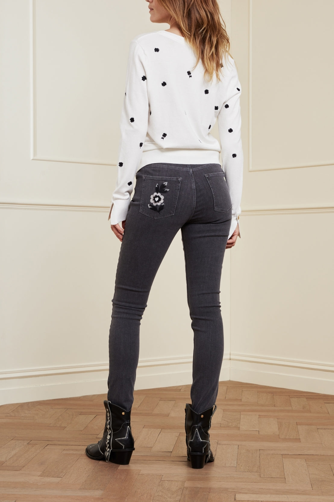 Eva Denim Slim Embro Pocket Trousers Fabienne chapot - second hand
