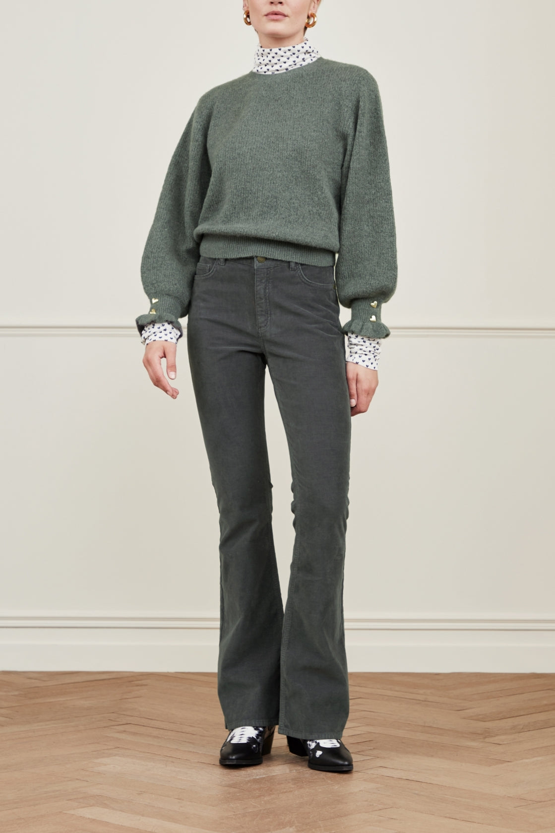 Eva Corduroy Flare Trousers Fabienne chapot - second hand