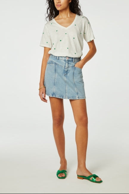 Phil V-neck Green Heart T-shirt Fabienne chapot - second hand