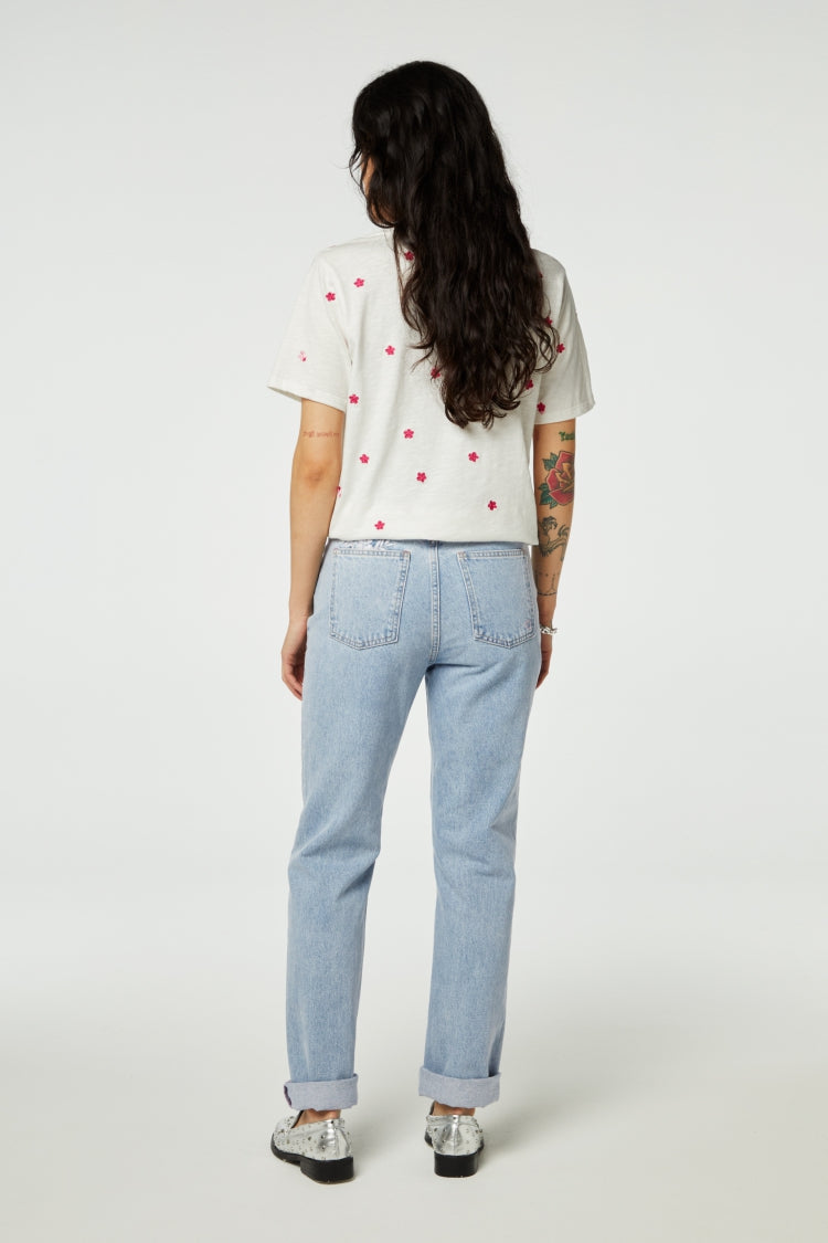Phill V-neck Pink Flower T-shirt Fabienne chapot - second hand