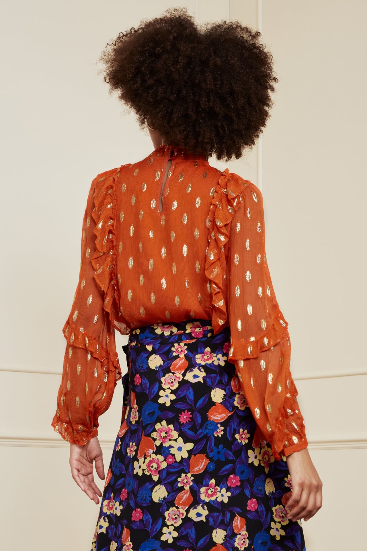 Leonie Solid Frill Top Fabienne chapot - second hand