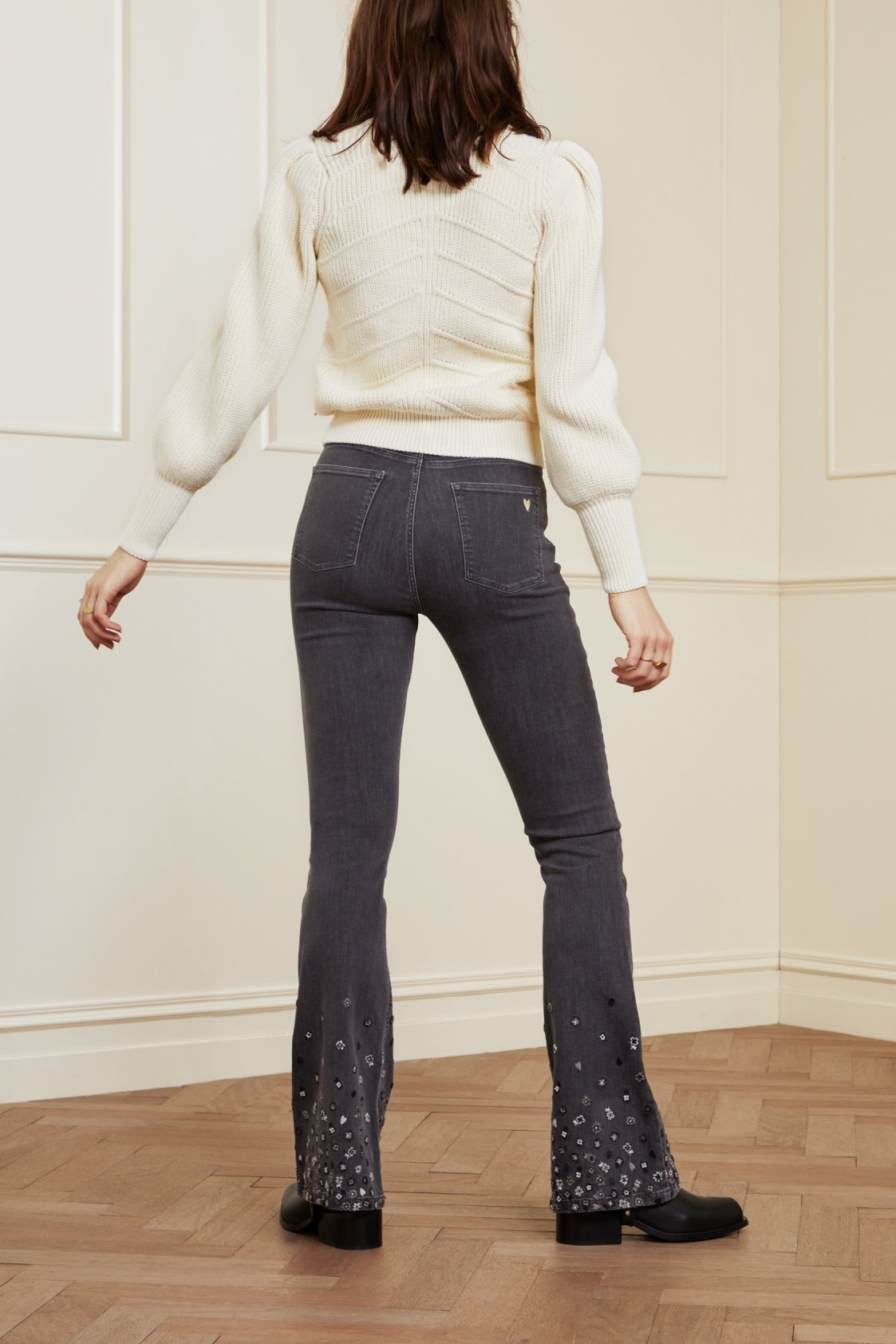 Eva Denim Flare Embro Trousers Fabienne chapot - second hand