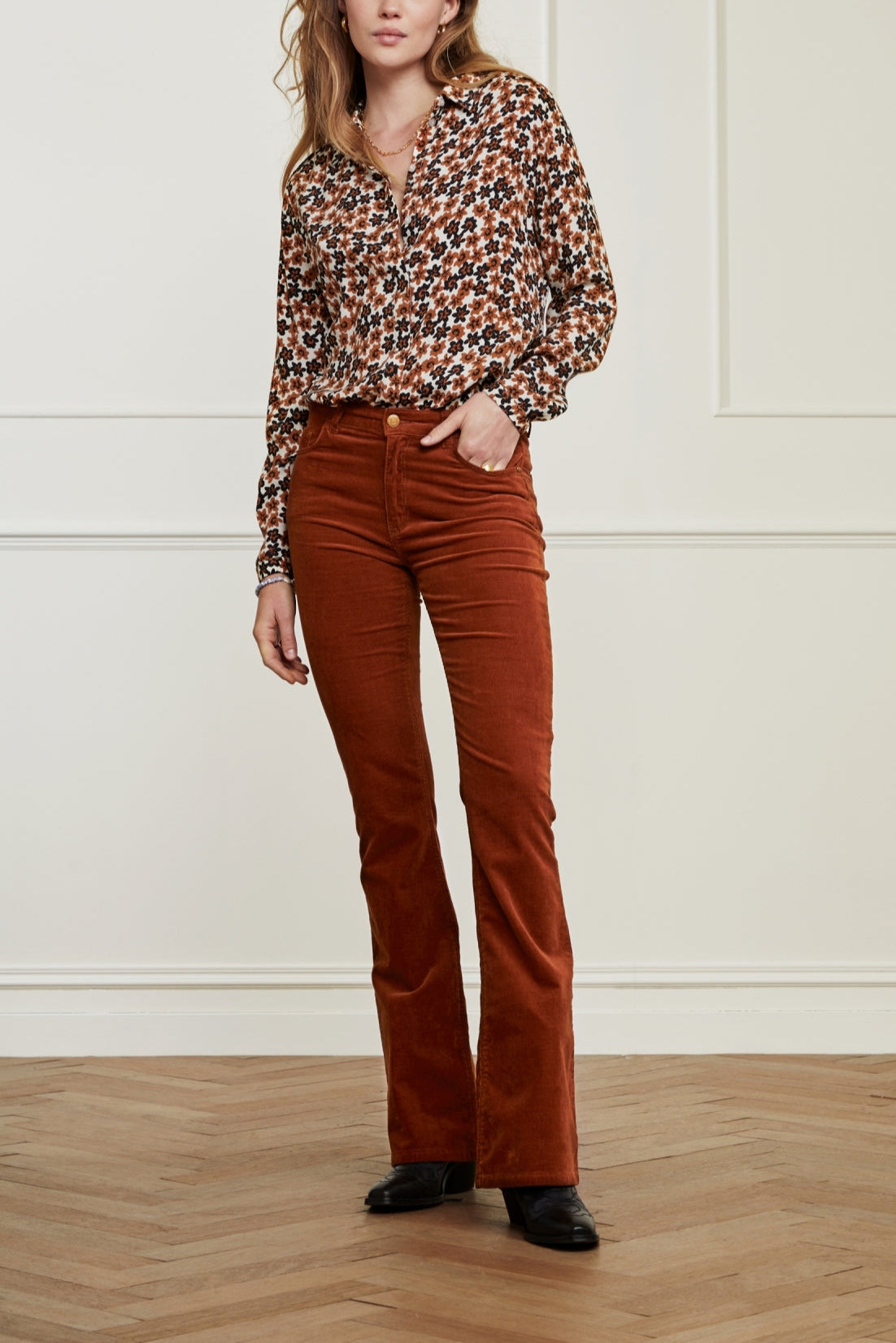 Eva Corduroy Flare Trousers Fabienne chapot - second hand