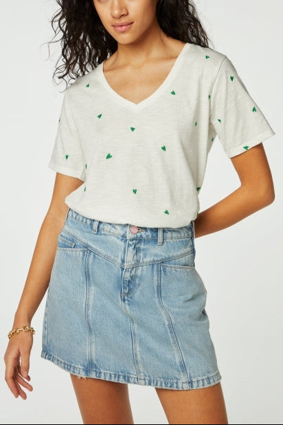 Phil V-neck Green Heart T-shirt Fabienne chapot - second hand