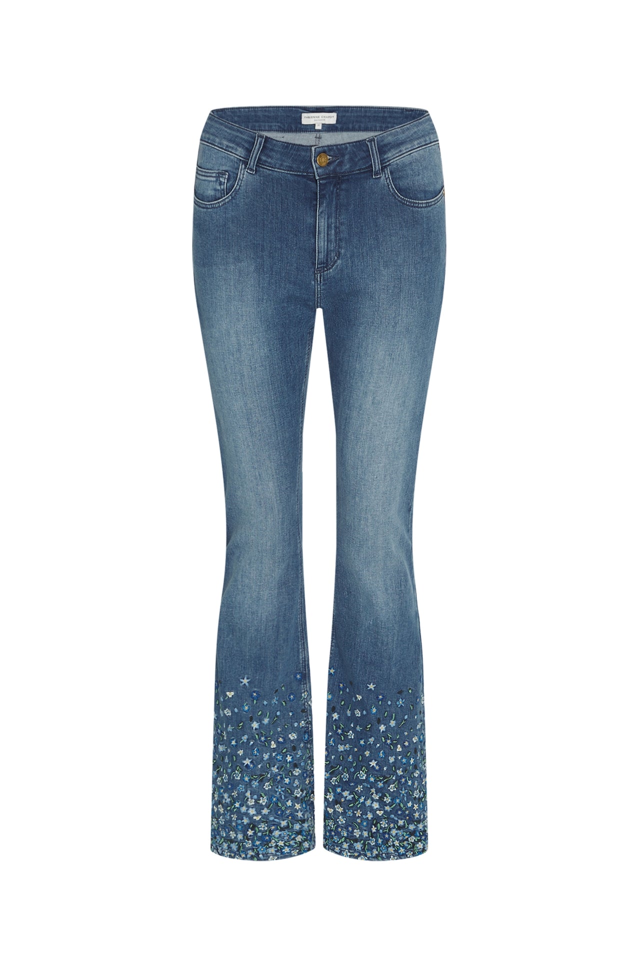 Eva Denim Emb Flare Trousers Fabienne chapot - second hand