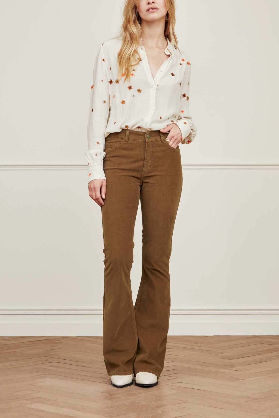 Eva Corduroy Flare Trousers Fabienne chapot - second hand