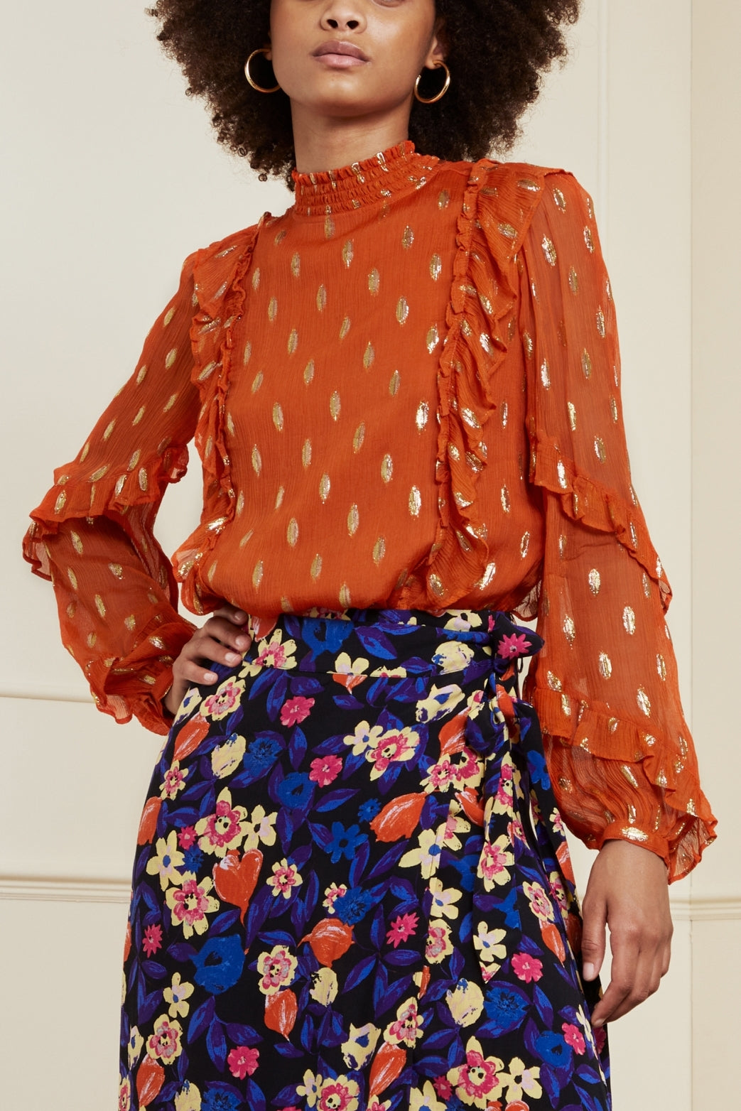 Leonie Solid Frill Top Fabienne chapot - second hand