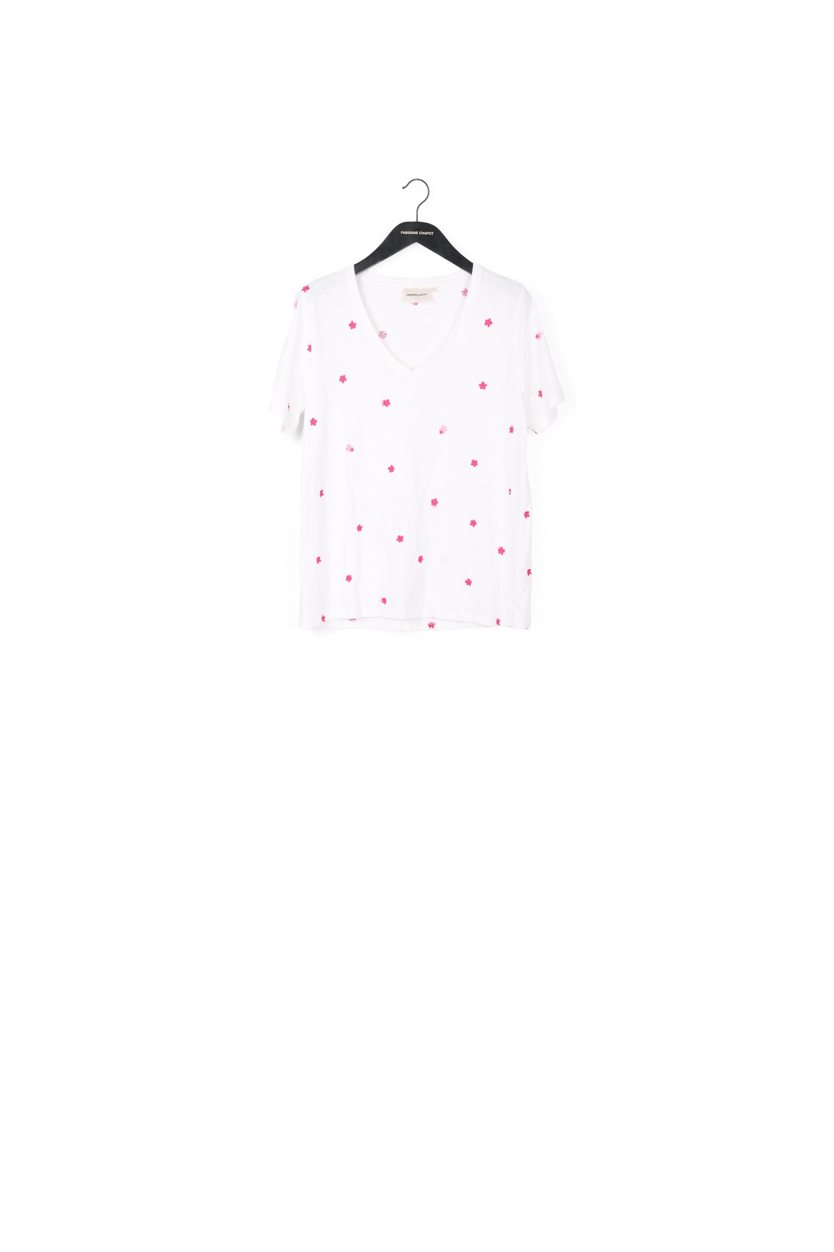 Phill V-neck Pink Flower T-shirt Fabienne chapot - second hand