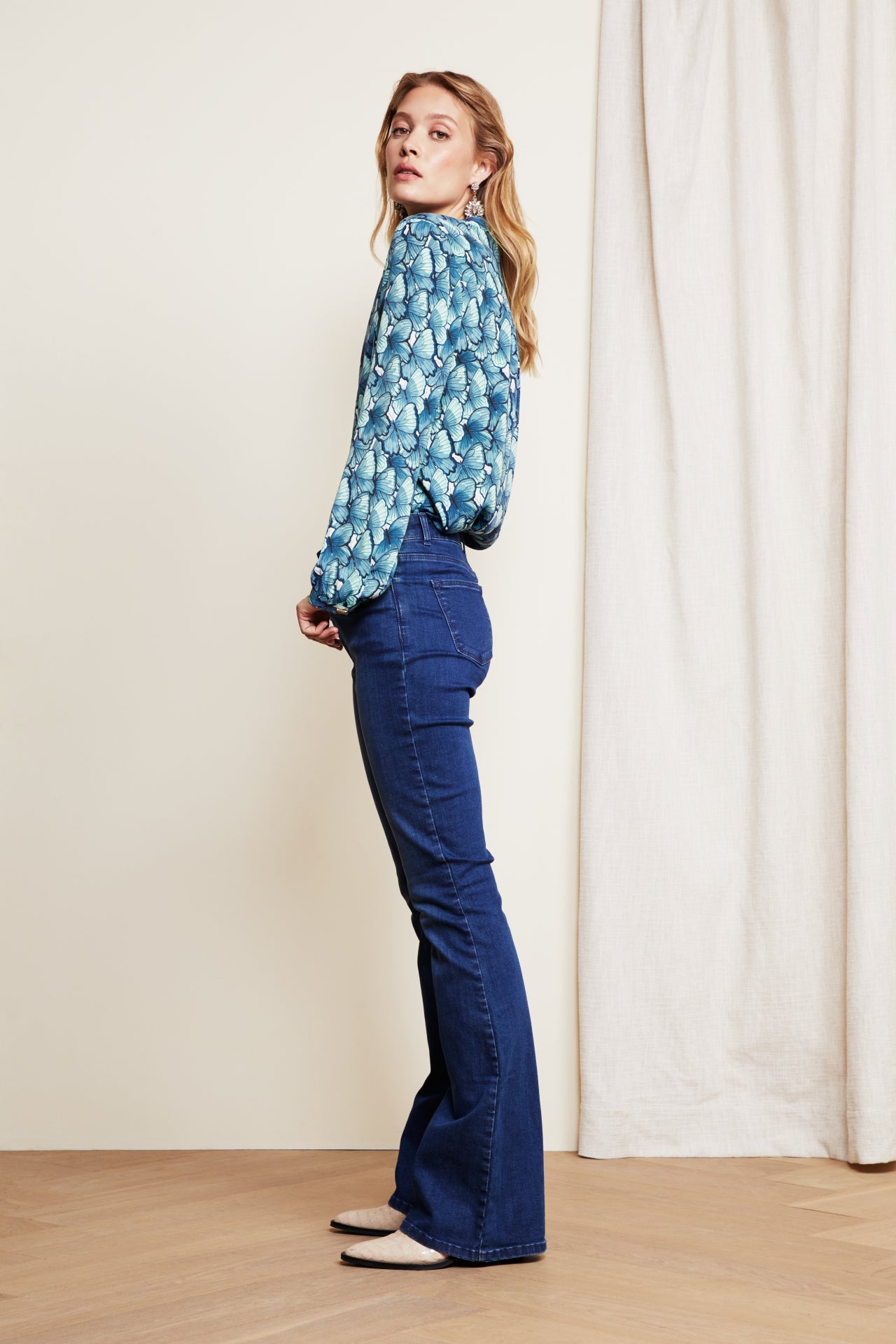 Eva Denim Solid Flare Trousers Fabienne chapot - second hand