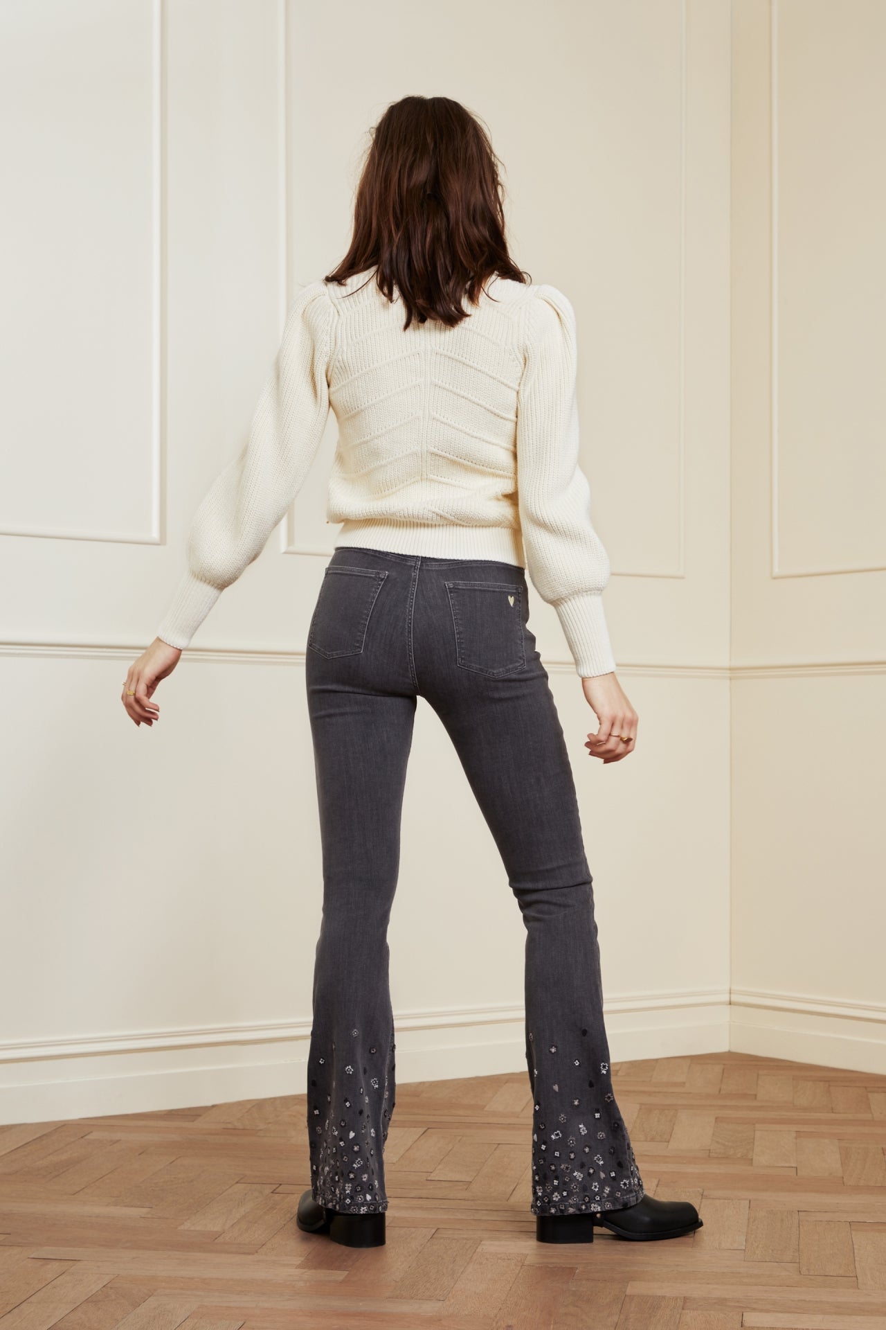 Eva Denim Flare Embro Trousers Fabienne chapot - second hand