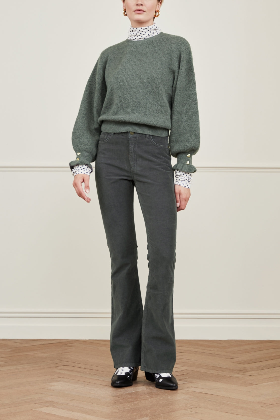 Eva Corduroy Flare Trousers Fabienne chapot - second hand