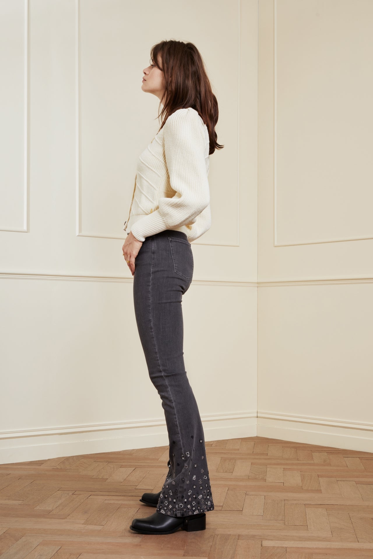 Eva Denim Flare Embro Trousers Fabienne chapot - second hand